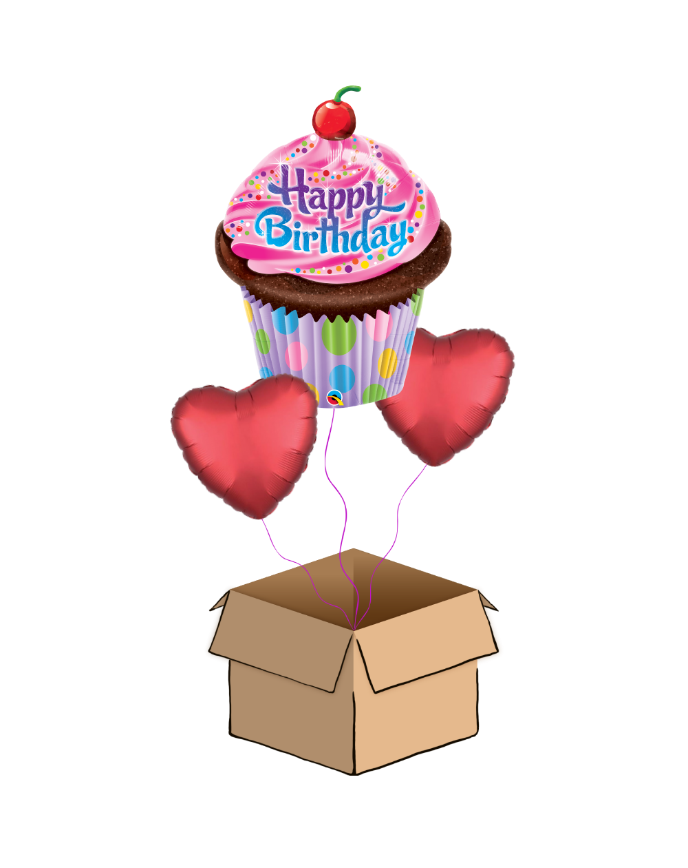 Ballon-Bouquet Cupcake Herz