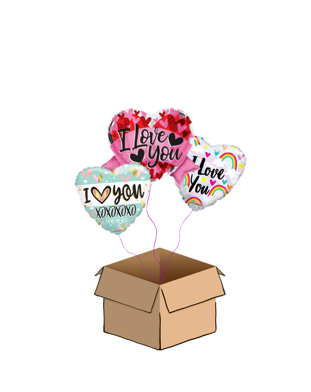 Ballon-Bouquet I Love You XOXOXO