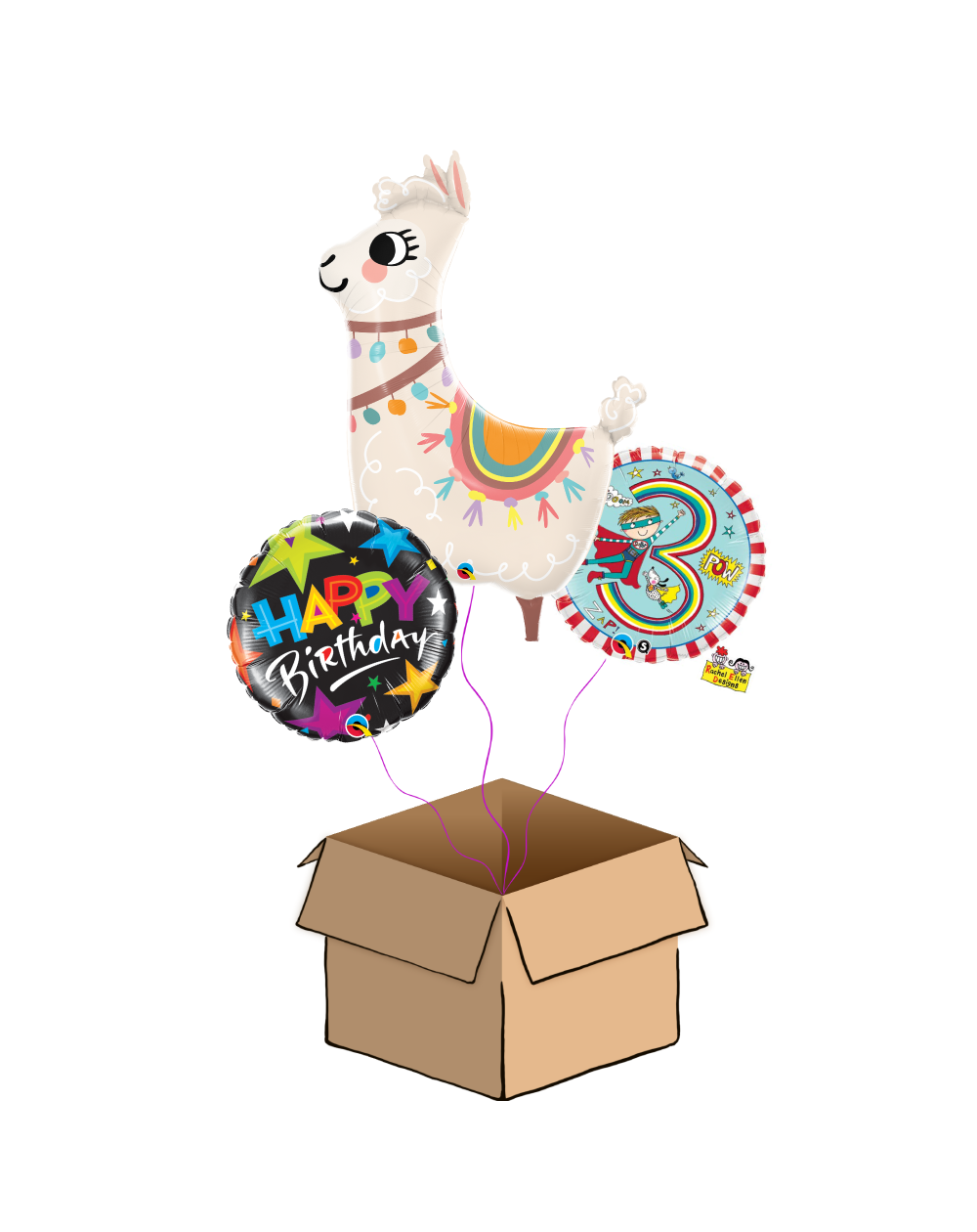 Ballon-Bouquet 3. Geburtstag Lama