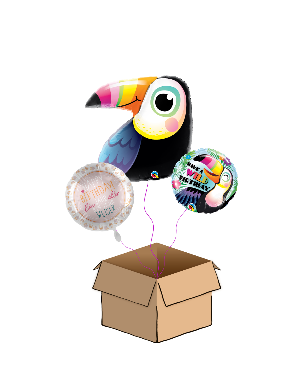 Ballon-Bouquet Weiser Tukan Birthday