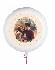 Personalisierbarer Fotoballon zum Valentinstag. Geschenkballon mit Hab ich lieb bedruckt.