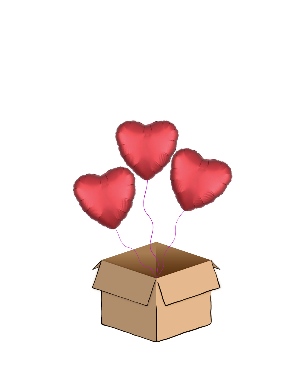 Ballon-Bouquet Herzen rot Small