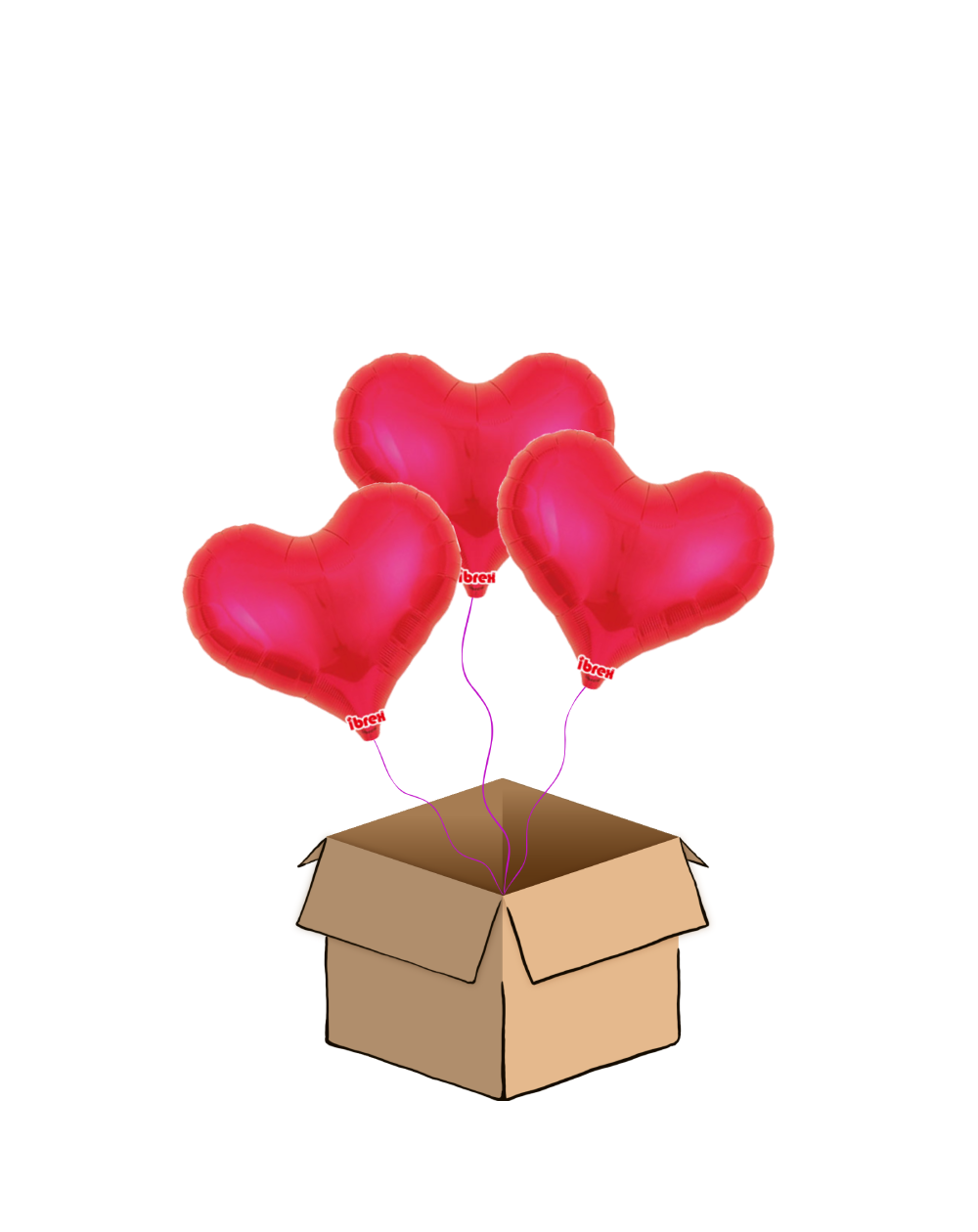 Ballon-Bouquet Jelly-Hearts Rot Small