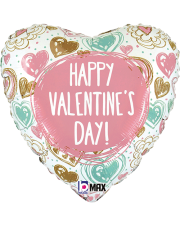 Geschenkballon Happy V-Day 45cm