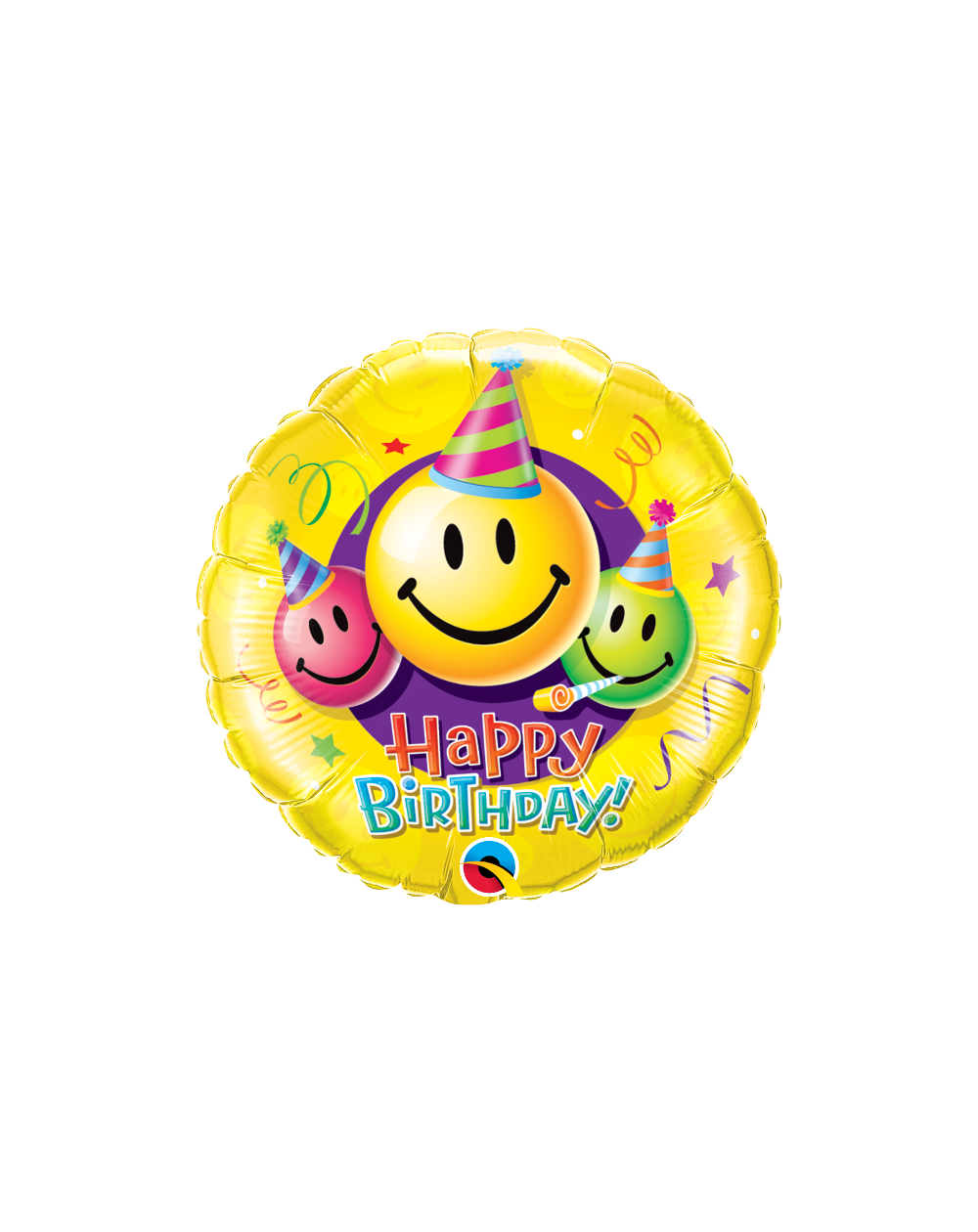 Geschenkballon Smiley Faces Happy Birthday 45cm