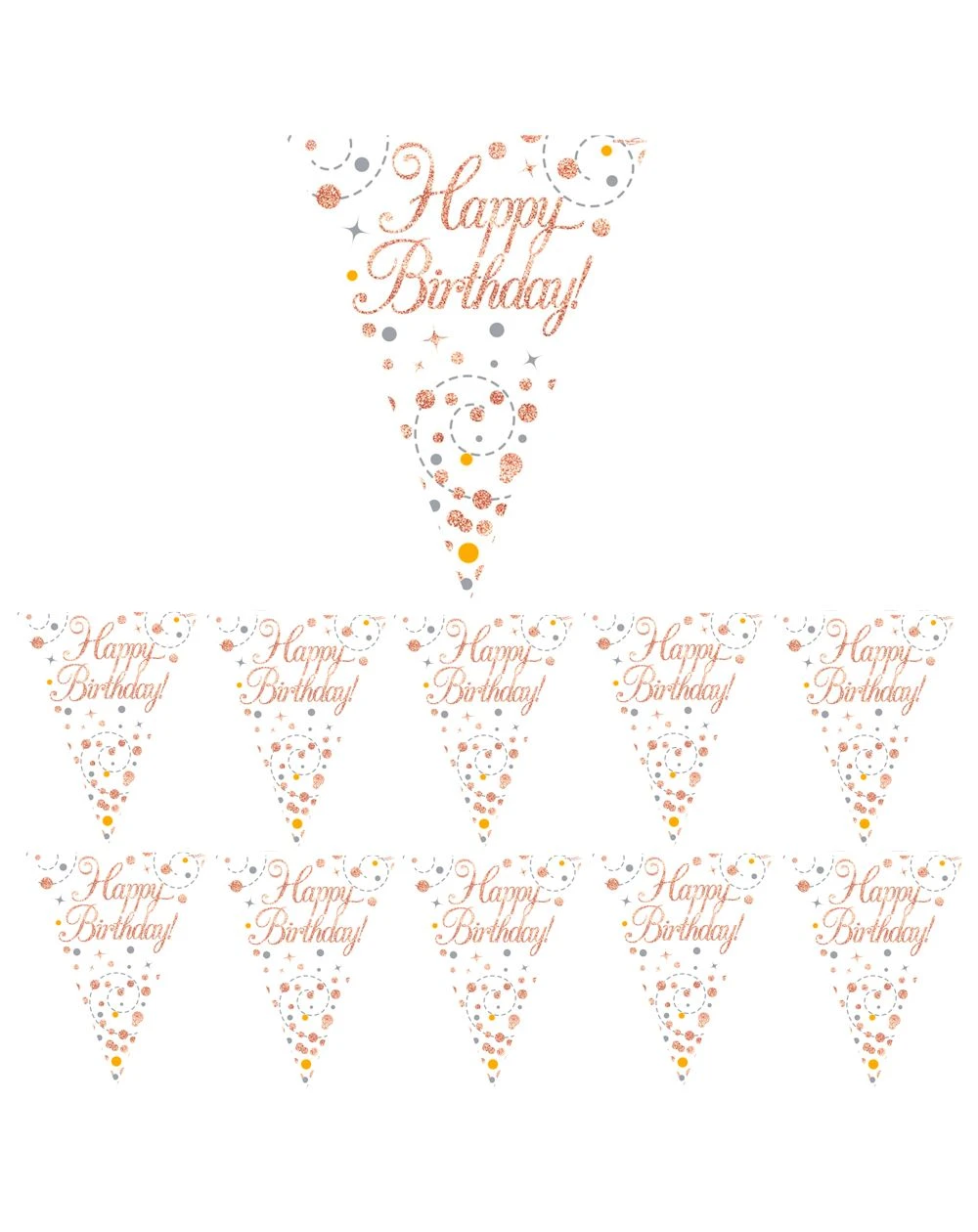 Wimpel Happy Birthday Glitter 3.9m