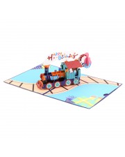 PopUP Grusskarte Birthday Train
