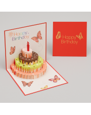 PopUP Grusskarte 3D Kuchen rot
