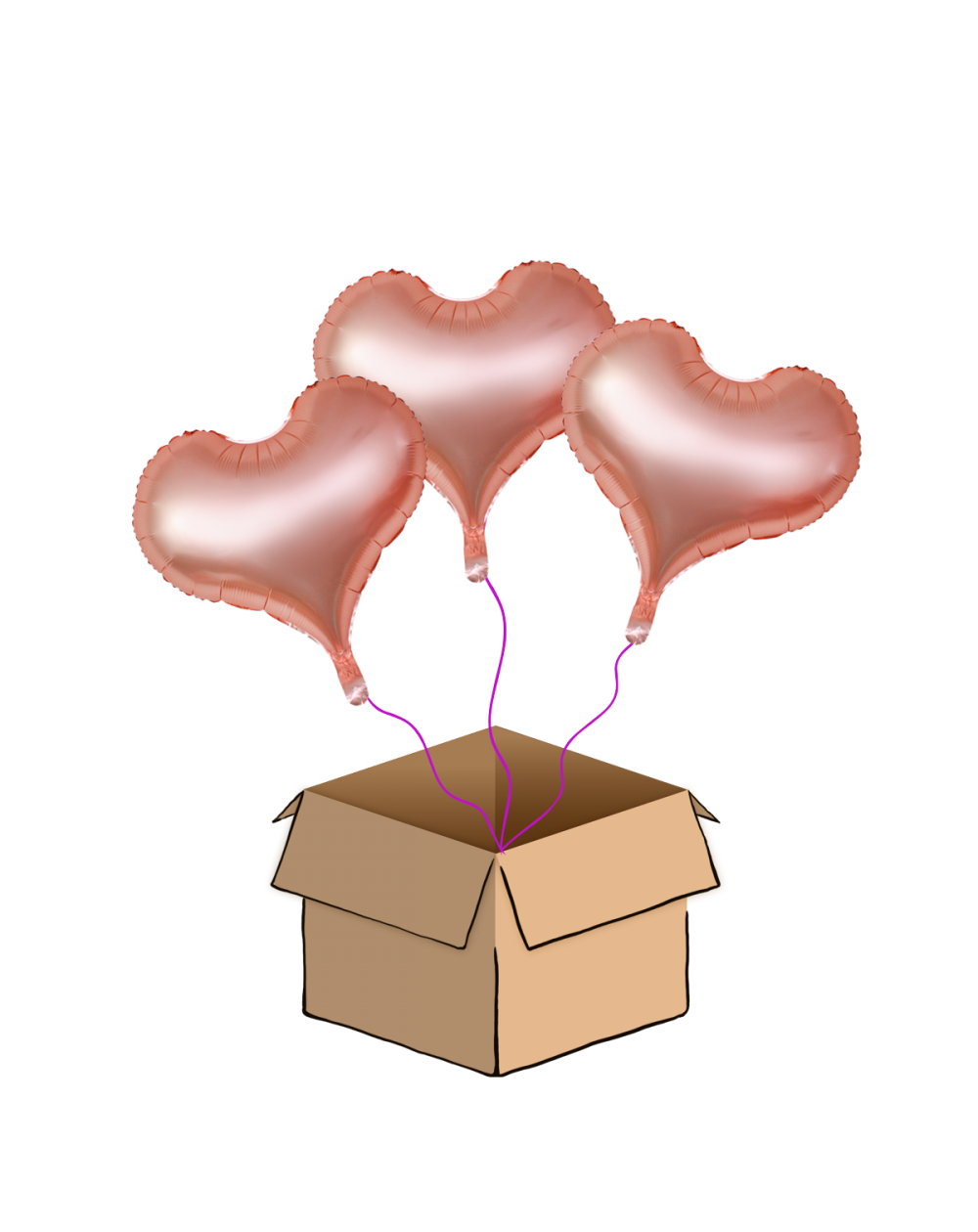 Ballon-Bouquet Jelly-Hearts Rosegold