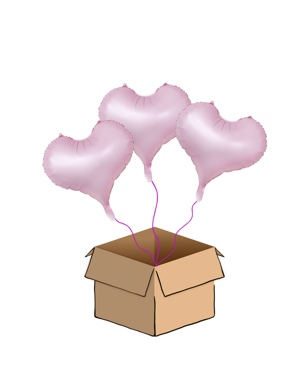 Ballon-Bouquet Jelly-Hearts Rosa