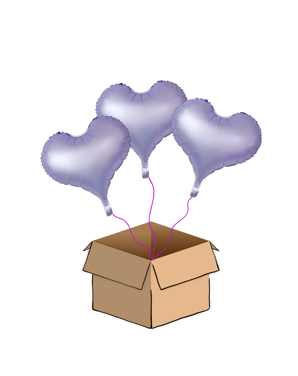 Ballon-Bouquet Jelly-Hearts Lila