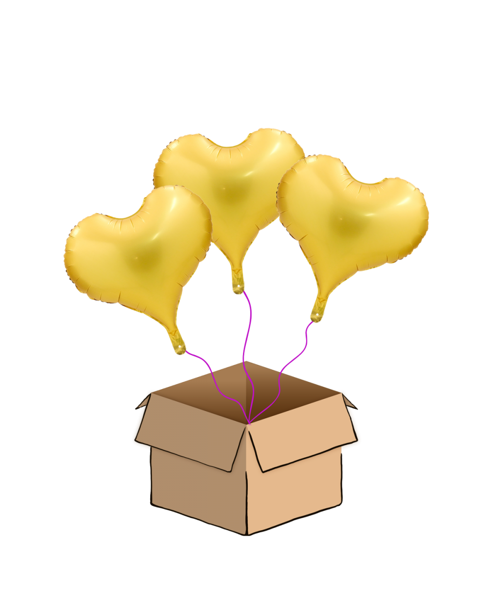 Ballon-Bouquet Jelly-Hearts Gold
