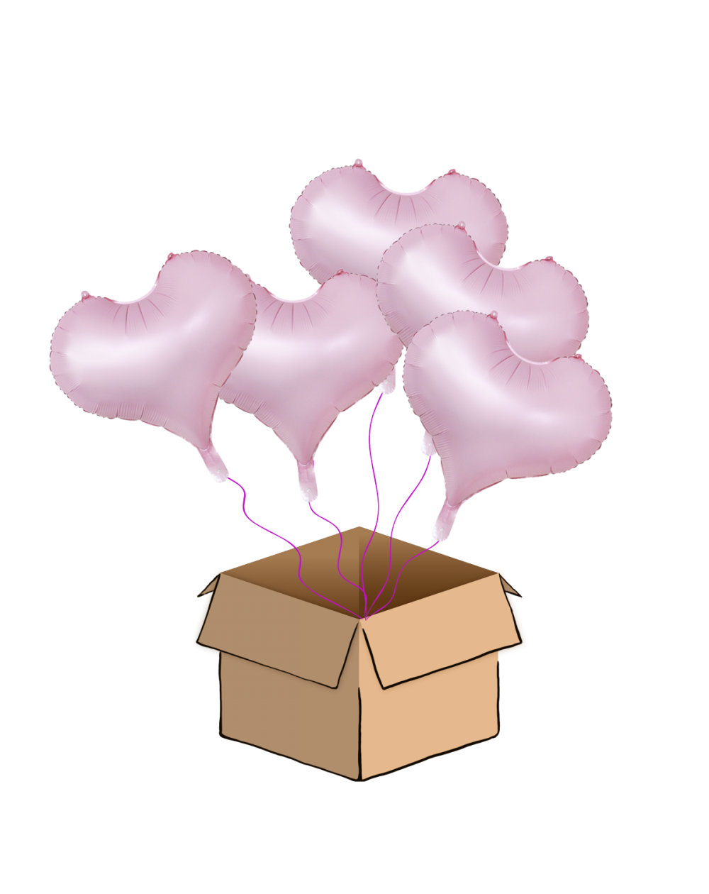 Ballon-Bouquet Jelly-Hearts Rosa Midi
