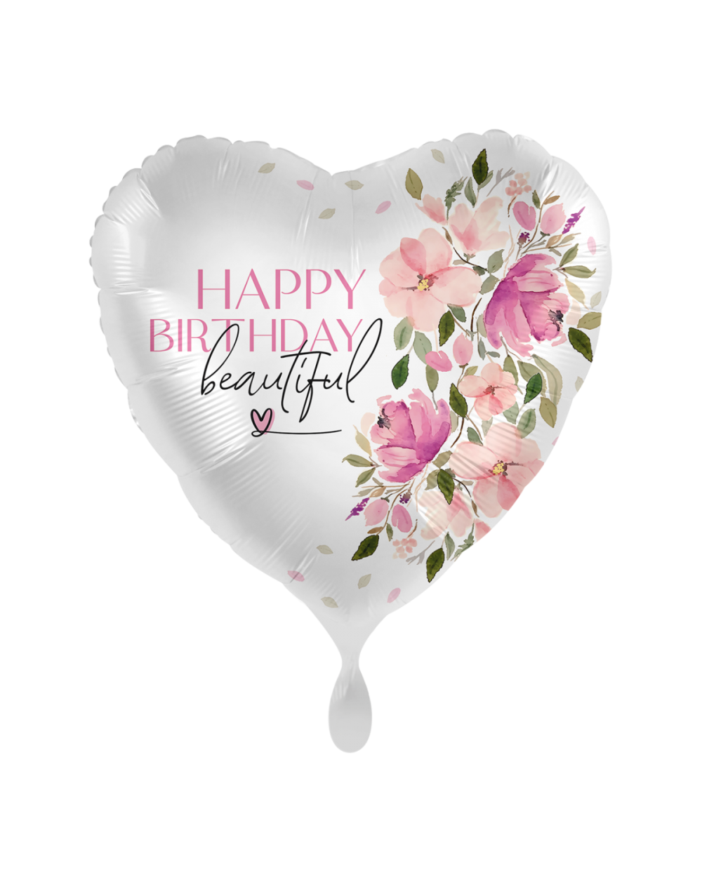 Geschenkballon Herz Beautiful Flowers to your Birthday 45cm