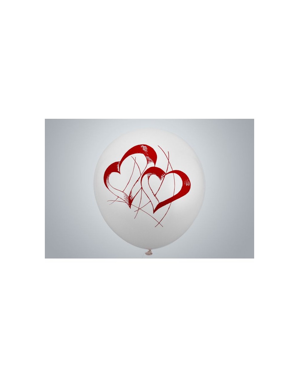 Riesenballon Doppelherz 55 cm weiss