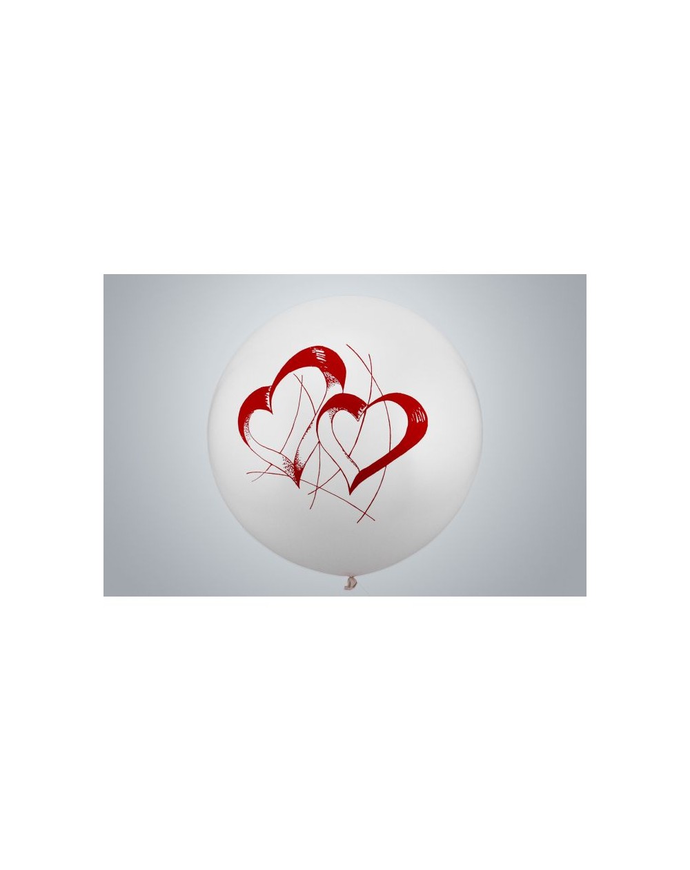 Riesenballon Doppelherz 75 cm weiss