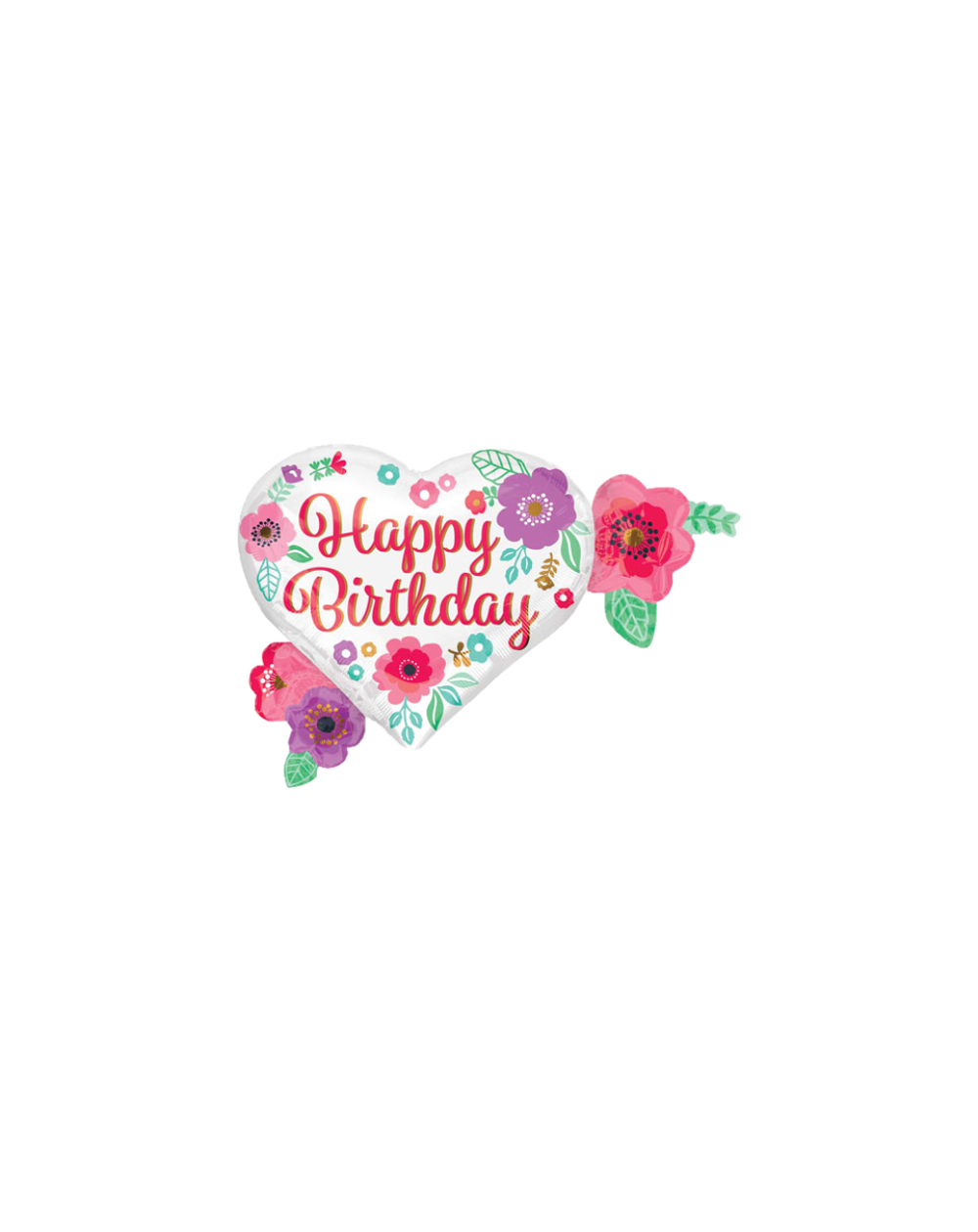 Geschenkballon Heart Floral Print 68cm