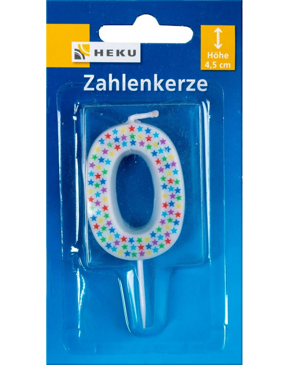 Zahlenkerze ,,0,, farbig
