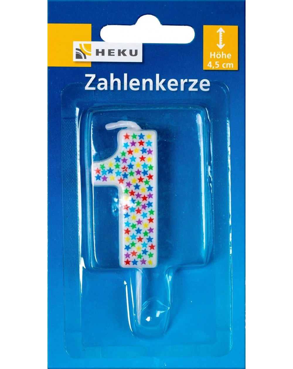 Zahlenkerze ,,1,, farbig