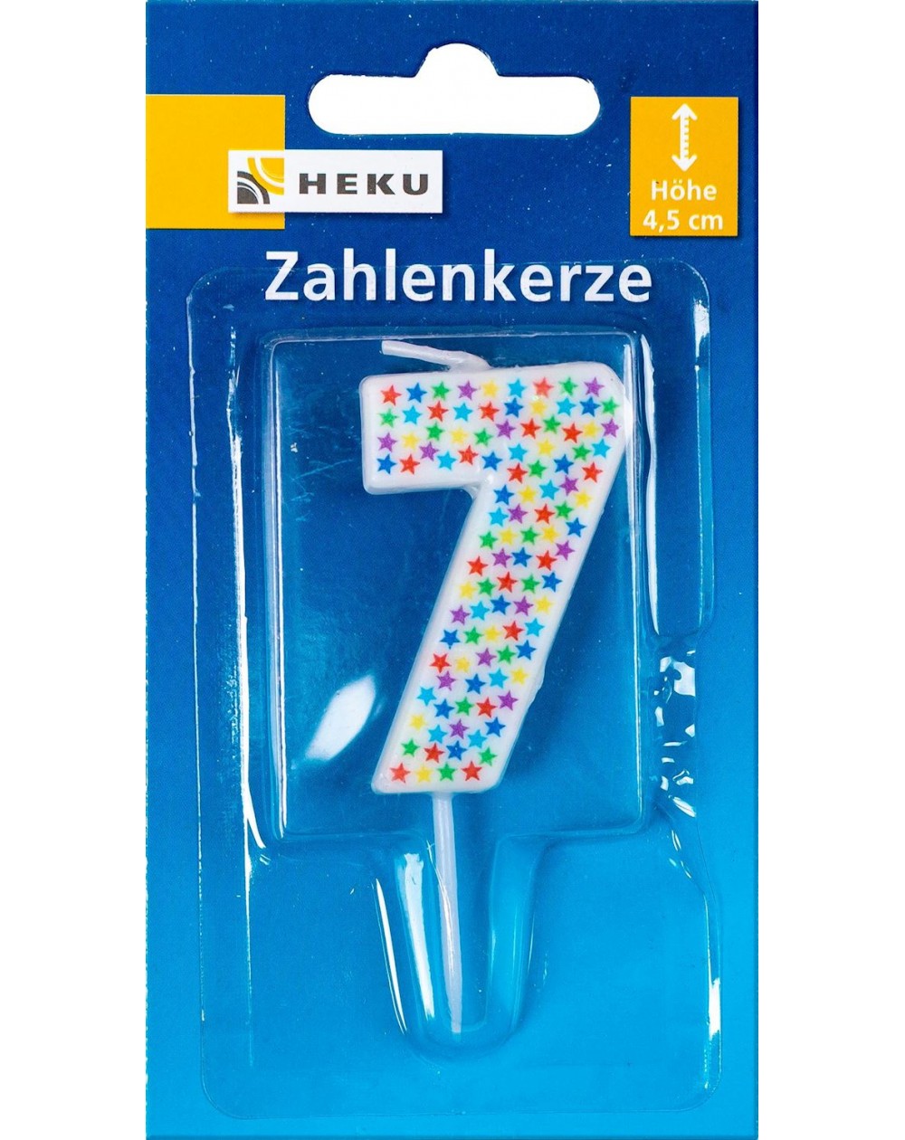 Zahlenkerze ,,7,, farbig