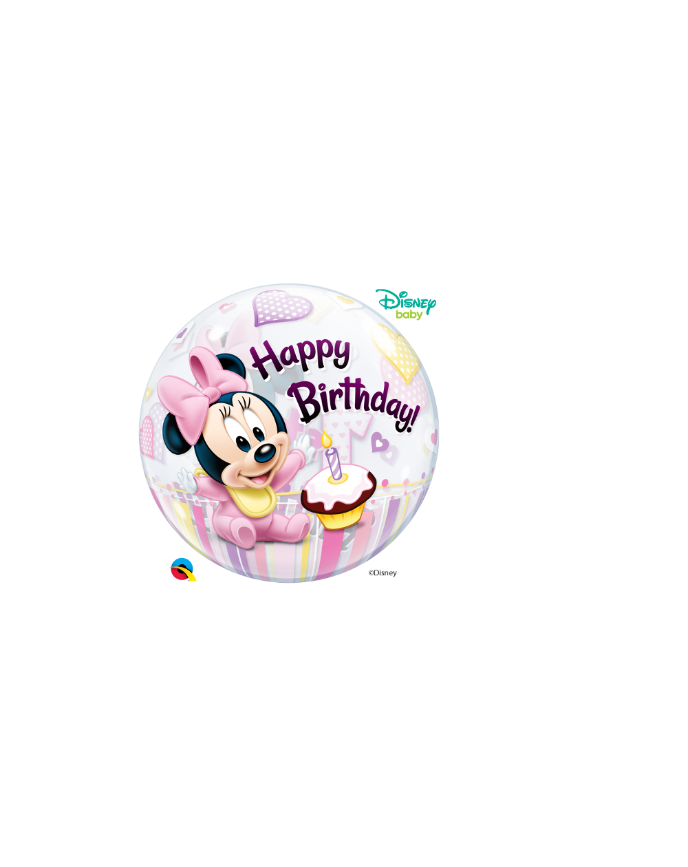 Geschenkballon Bubble Minnie 1. Birthday 55cm