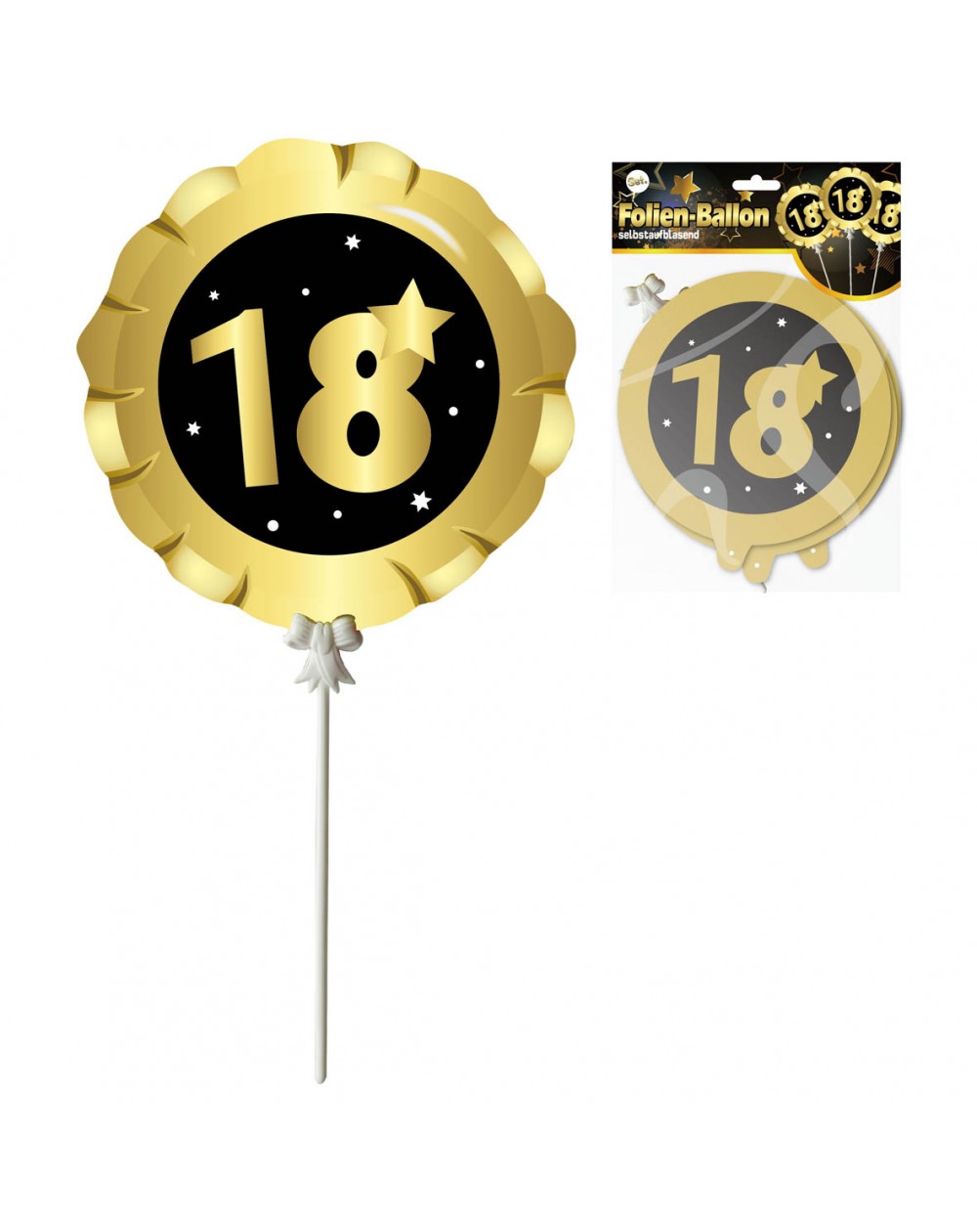 Folienballon selbstaufblasend ,,18,,