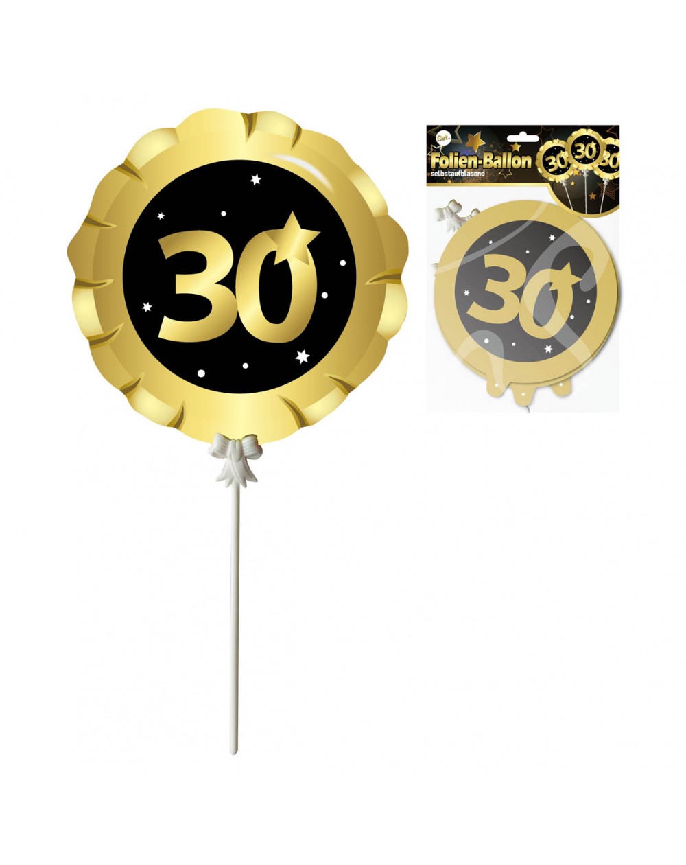 Folienballon selbstaufblasend ,,30,,