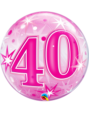 Geschenkballon Bubble Starburst 40 pink 55cm