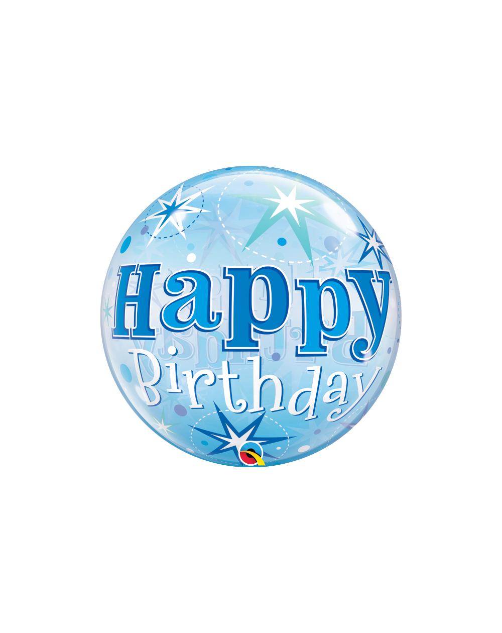 Geschenkballon Bubble Starburst blau Happy Birthday 55cm