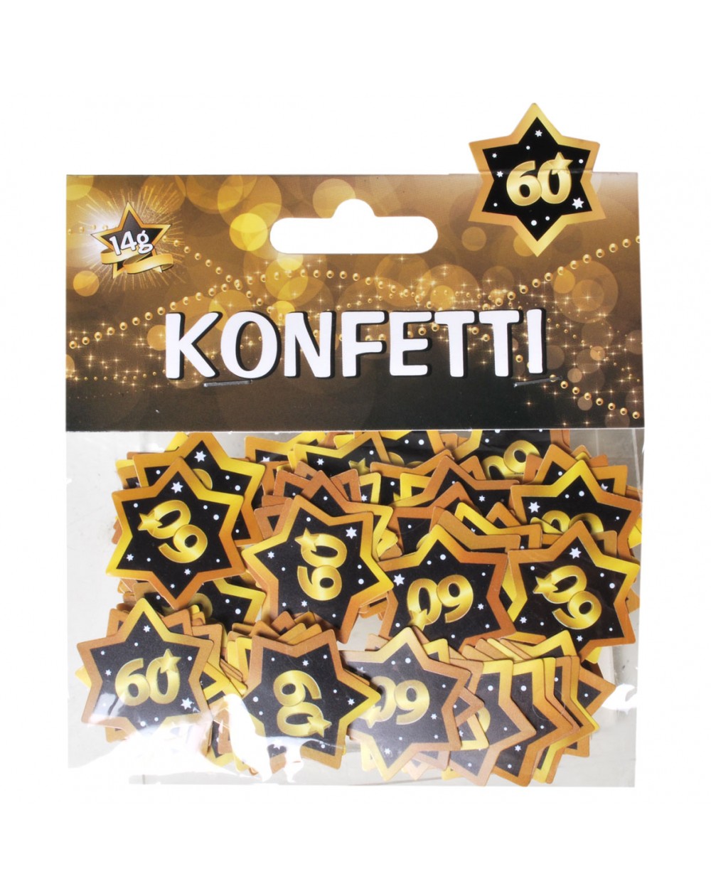 Tischkonfetti ,, 60,, schwarz gold