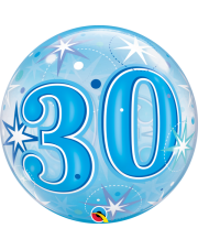 Geschenkballon Bubble Starburst 30 blau 55cm