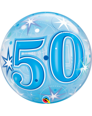 Geschenkballon Bubble Starburst 50 blau 55cm