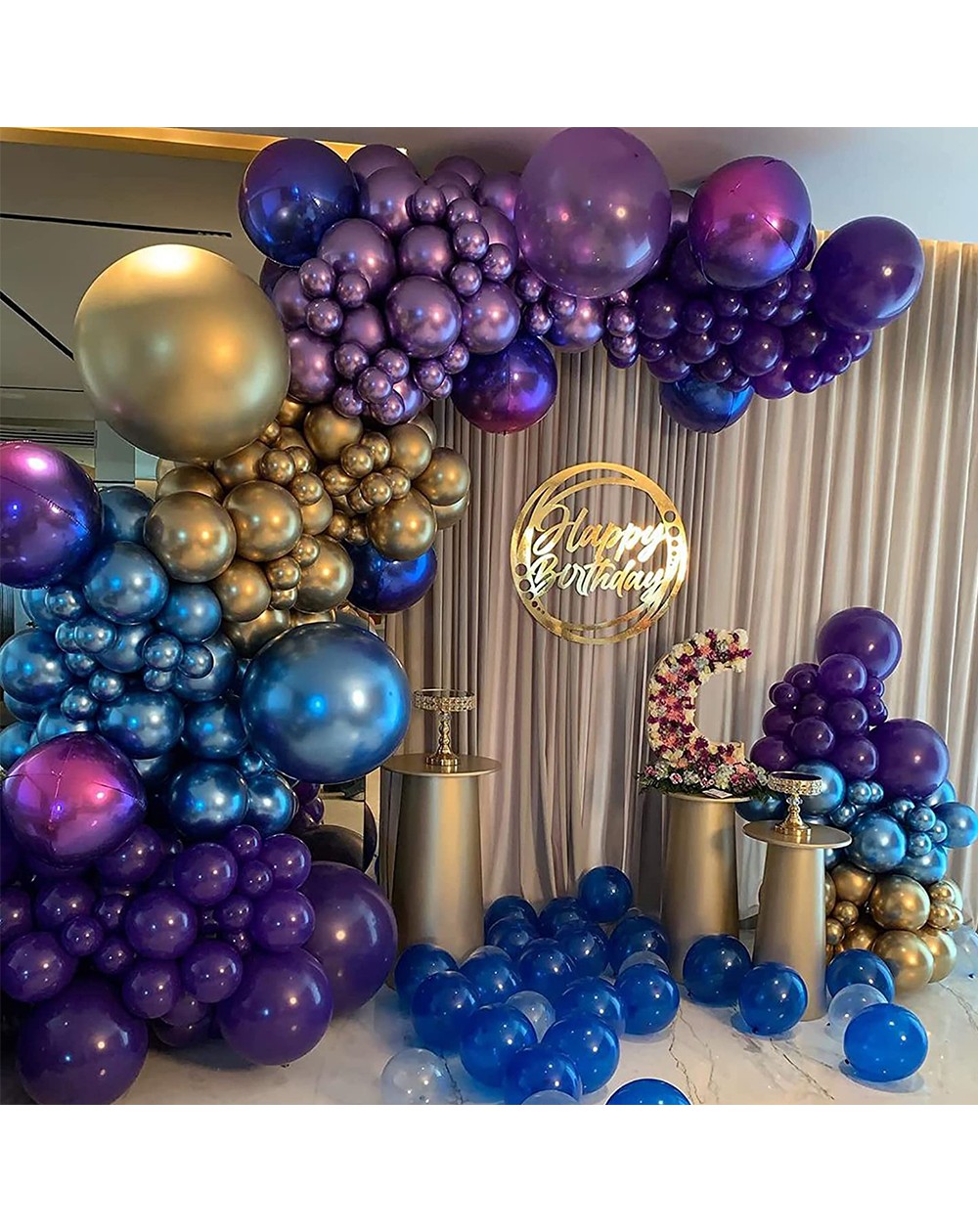 DIY Ballongirlande-Set "Color Party" violett/gold/blau 228 Teile