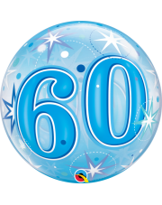 Geschenkballon Bubble Starburst 60 blau 55cm