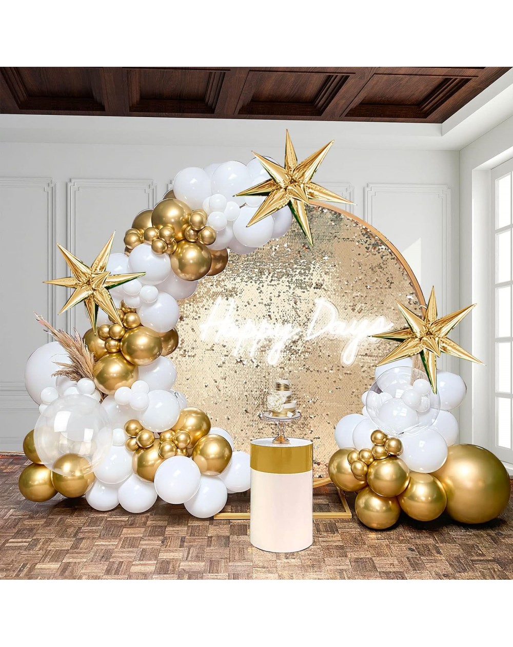 DIY Ballongirlande-Set "Goldtraum" gold/weiss 130 Teile