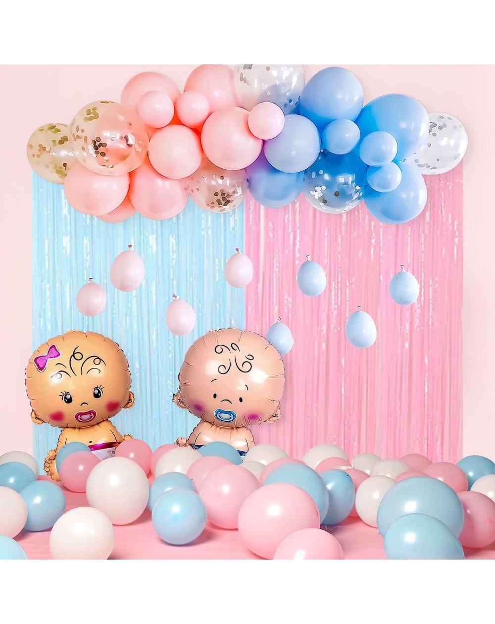 DIY Ballongirlande-Set "Baby Shower" blau/rosa 98 Teile