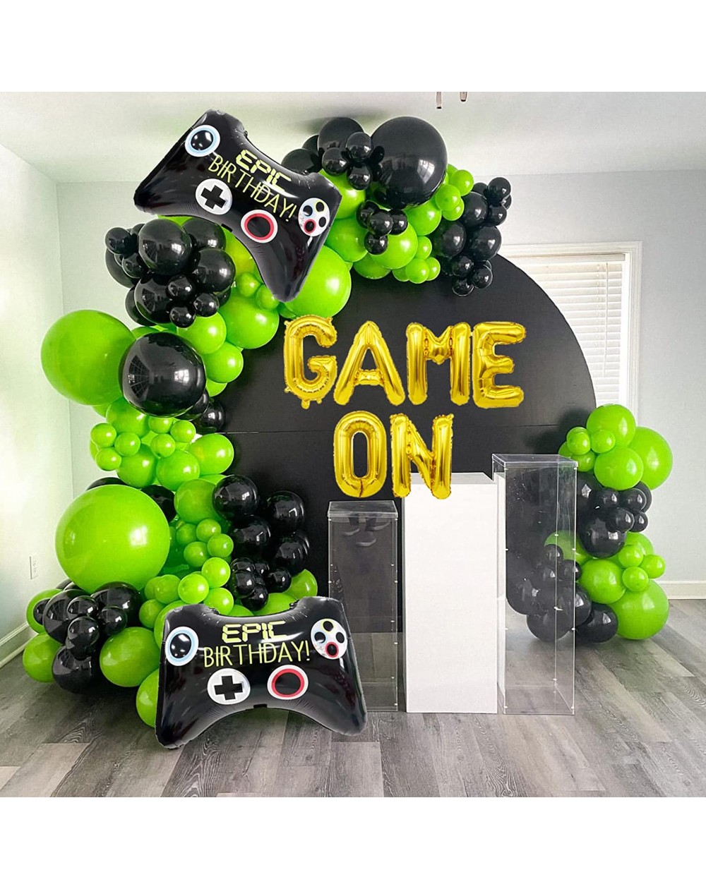 DIY Ballongirlande-Set "Game on" schwarz/grün 140 Teile