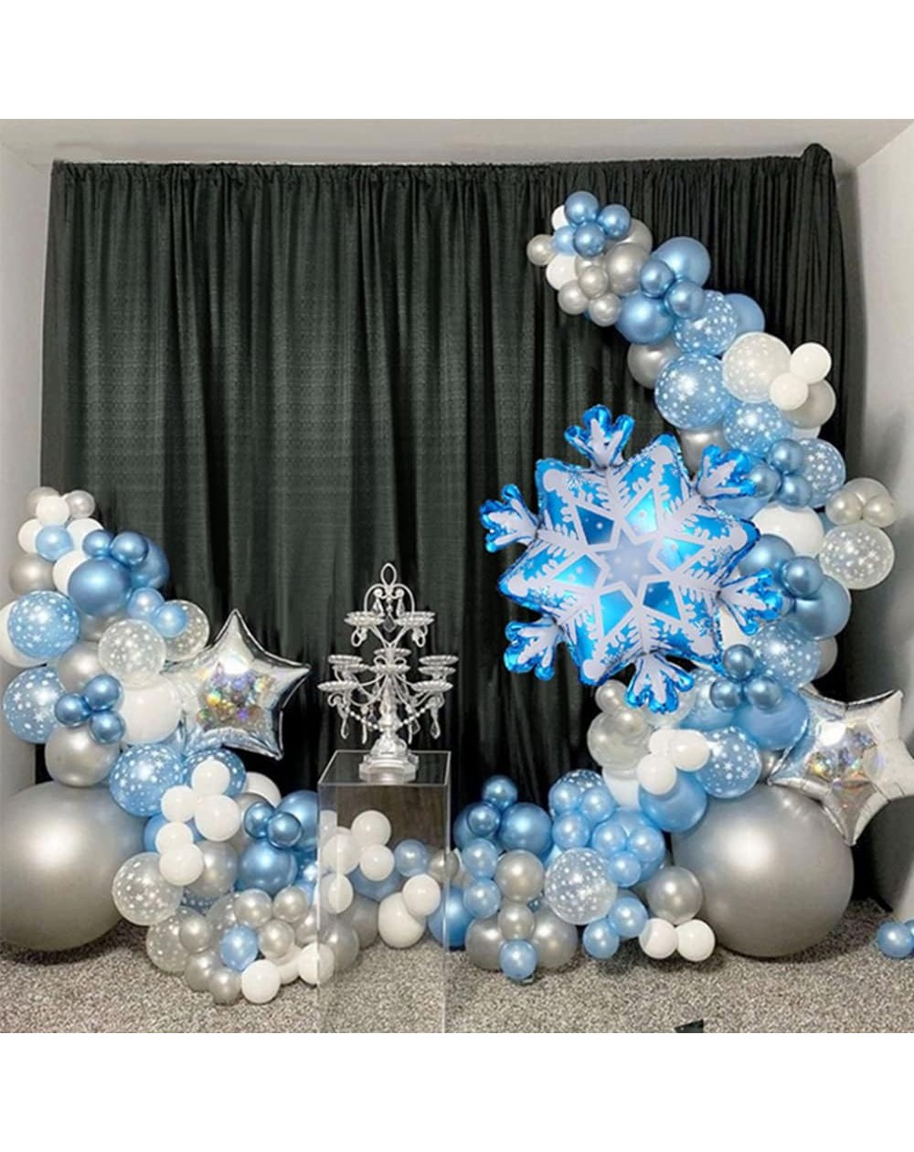 DIY Ballongirlande-Set "Schnee & Eis" blau/silber/weiss 158 Teile