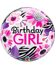 Geschenkballon Bubble Birthday Girl 55cm