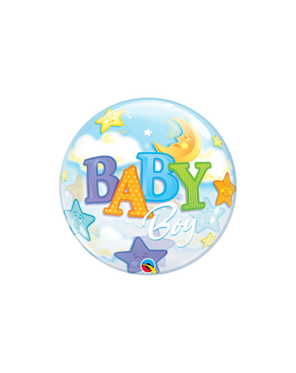 Geschenkballon Bubble Moon & Stars Boy 55cm