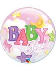 Geschenkballon Bubble Moon & Stars Girl 55cm