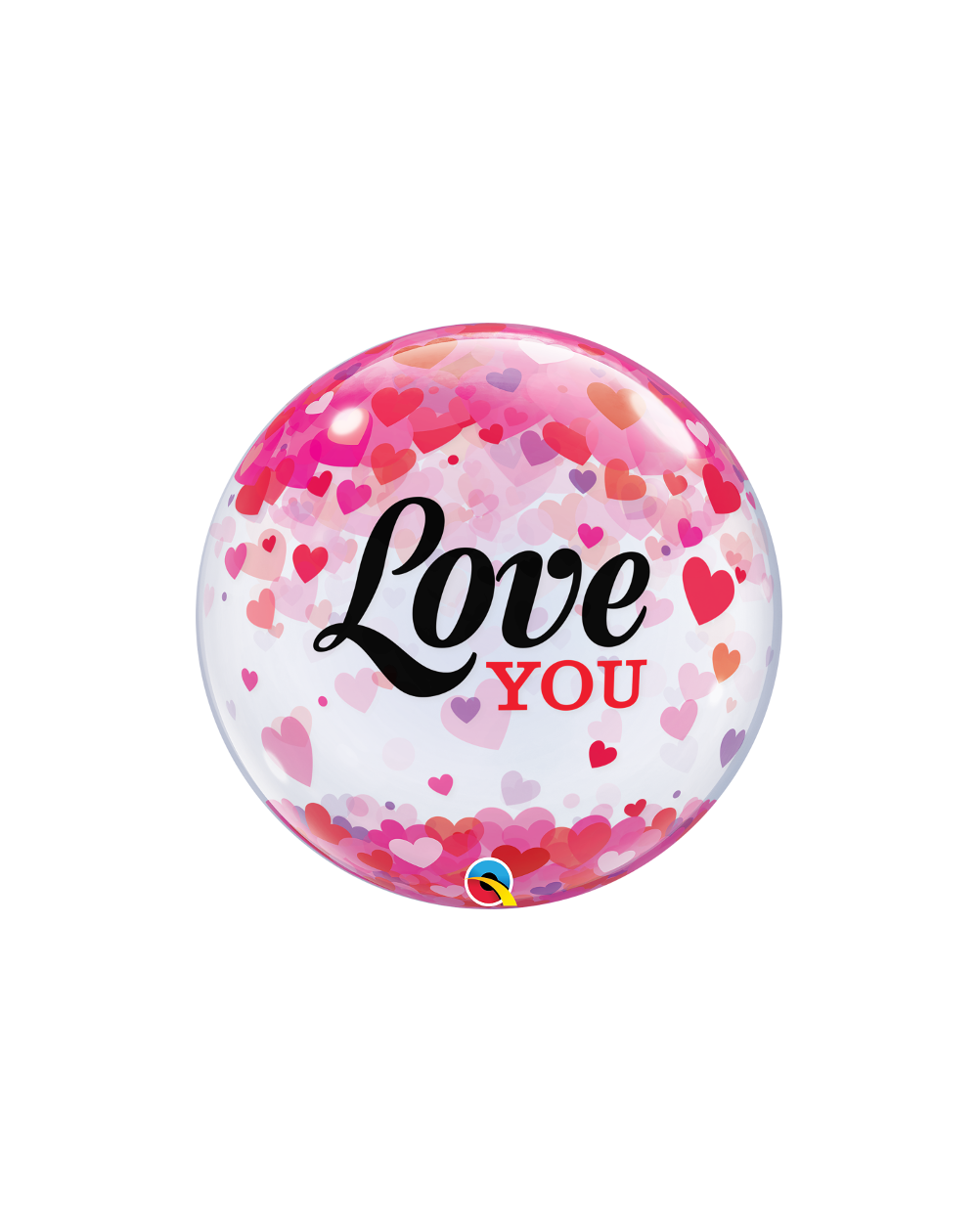 Geschenkballon Bubble Love You Hearts 55cm