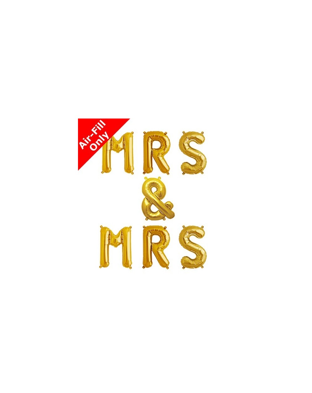Folienballon Mrs&Mrs gold 40cm Buchstabe