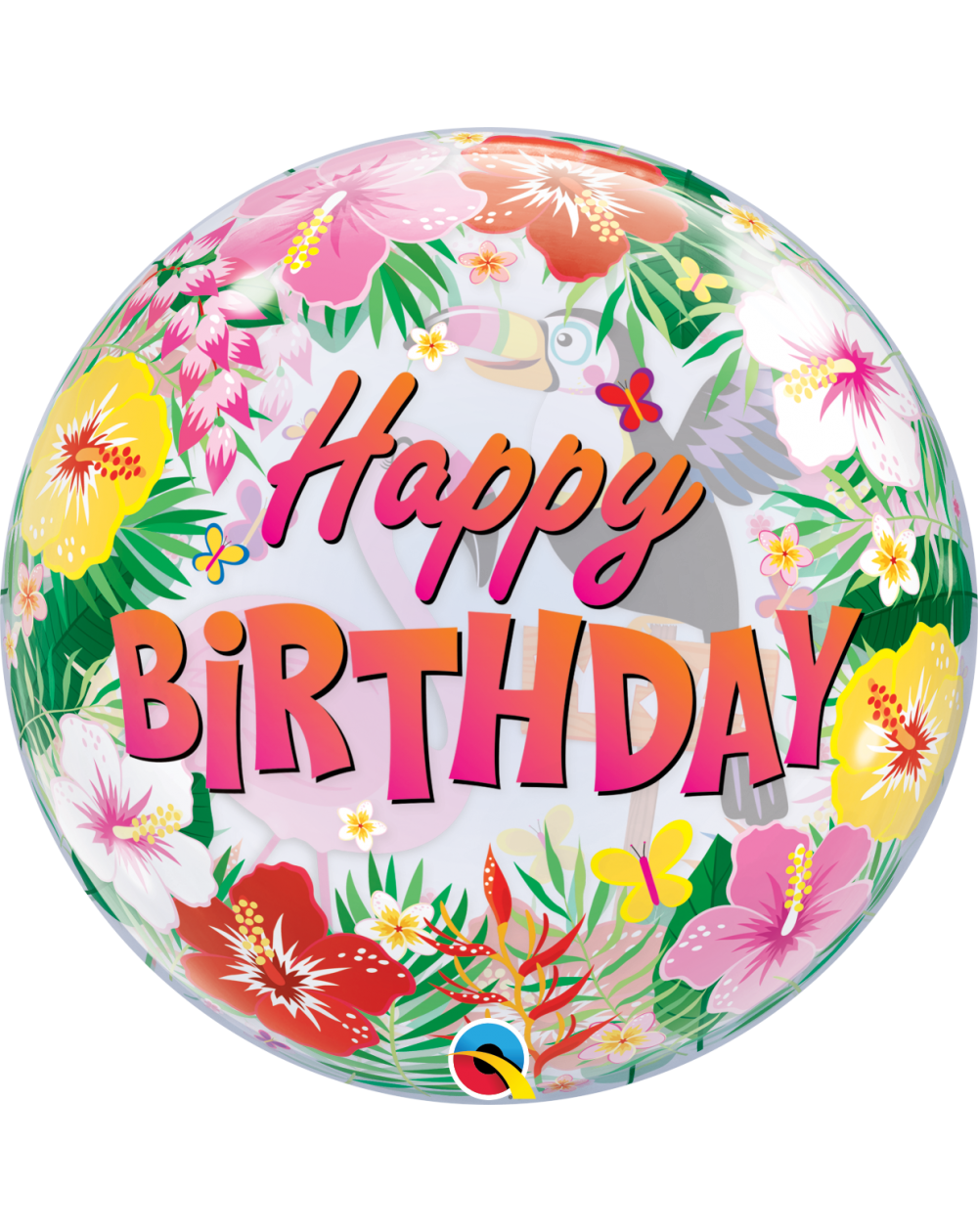 Geschenkballon Bubble Tropical Birthday 55cm
