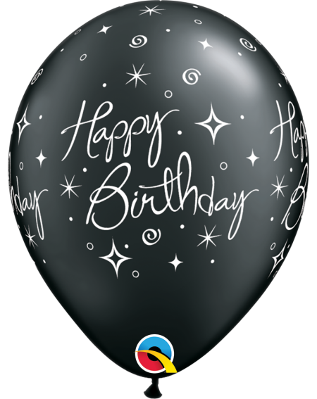 Ballon Elegant Sparkles & Swirls 33cm in schwarz