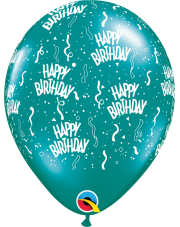 Ballon Happy Birthday Konfetti 33cm in dunkelgrün
