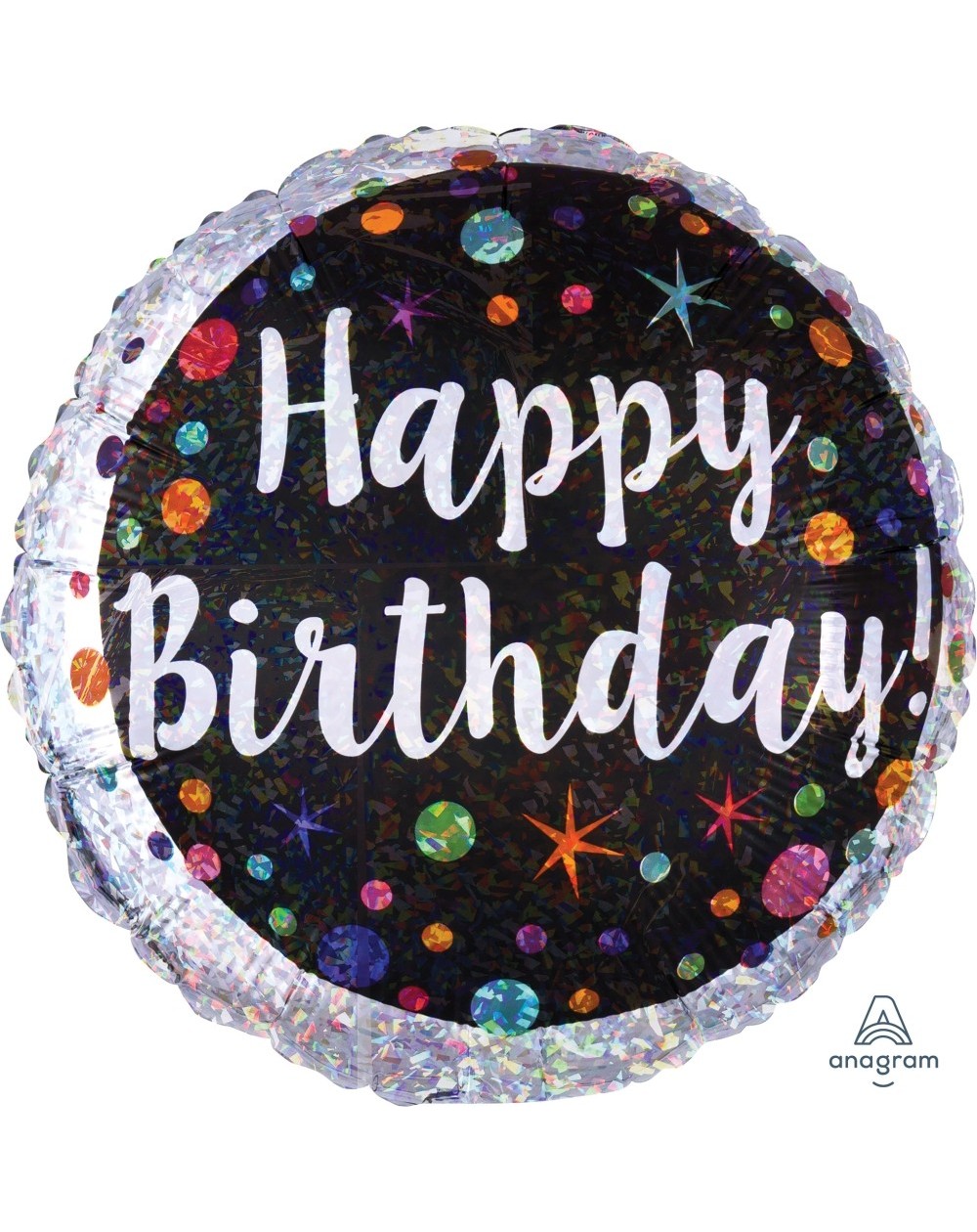 Geschenkballon Dots & Stars Holographic 45cm