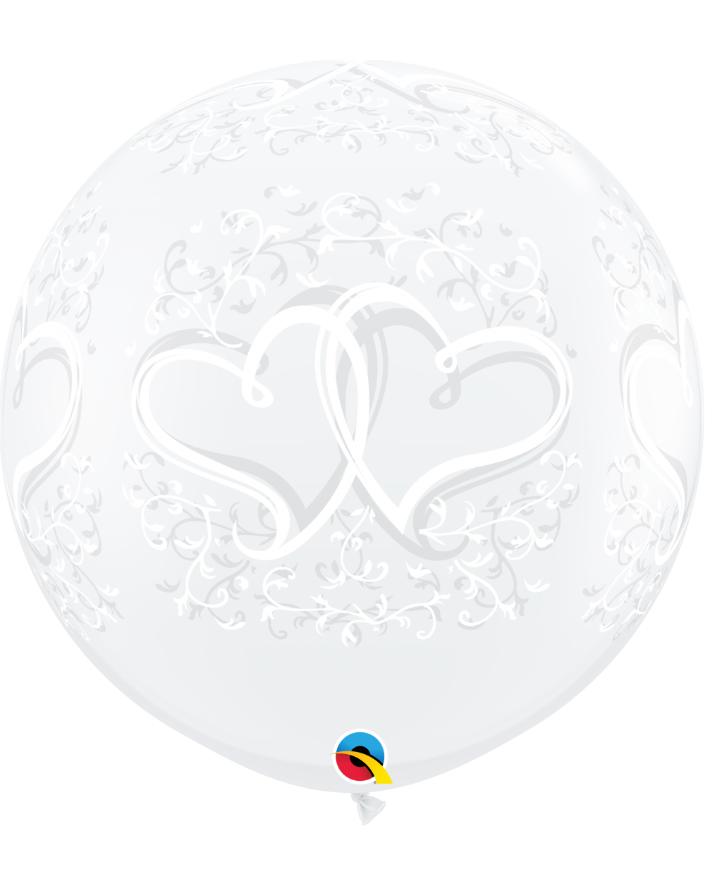 Riesenballon Entwined Hearts transparent 75cm