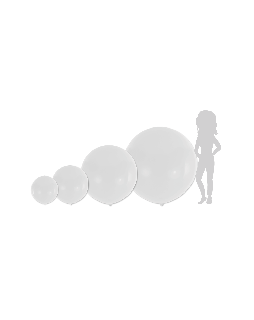 Riesenballone Weiss Ø55cm-Ø150cm